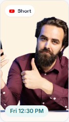 YouTube Short scheduled for Fri 12:30 PM: man giving a thumbs up